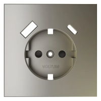 Накладка для розетки с заземлением и защитными шторками, с USB A+C, S70 (шелк), Voltum, VLS001004