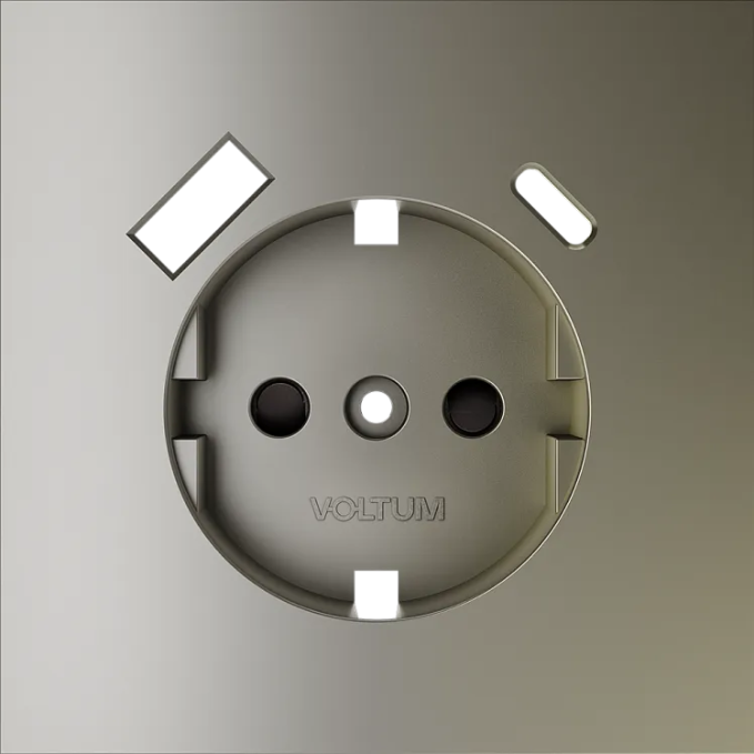 Накладка для розетки с заземлением и защитными шторками, с USB A+C, S70 (шелк), Voltum, VLS001004