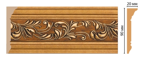 Карниз, плинтус потолочный Decomaster D226-1223ДМ, 90x20x2400 мм