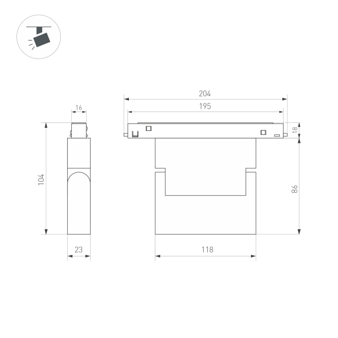 Светильник MAG-ORIENT-FLAT-FOLD-S195-6W Warm3000 (WH, 80 deg, 48V, DALI), Arlight, 035855, изображение 3 Светильник MAG-ORIENT-FLAT-FOLD-S195-6W Warm3000 (WH, 80 deg, 48V, DALI), Arlight, 035855, изображение 3
