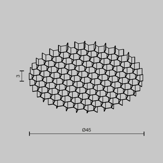 Антибликовая решётка _45мм, HoneyComb-D45, изображение 2
