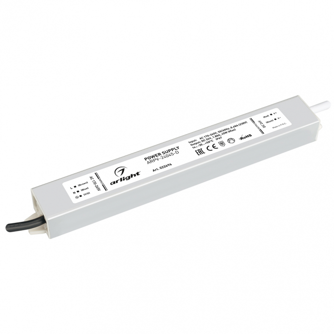 Блок питания ARPV-24045-D (24V, 1.9A, 45W), Arlight, 022696, изображение 1 Блок питания ARPV-24045-D (24V, 1.9A, 45W), Arlight, 022696, изображение 1
