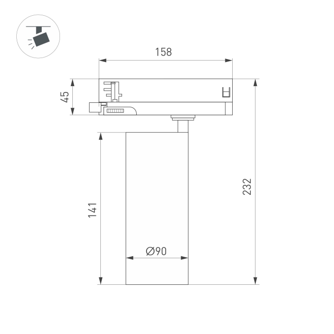 Светильник LGD-GERA-4TR-R90-30W Day4000 (BK, 15 deg, 230V), Arlight, 055124, изображение 5 Светильник LGD-GERA-4TR-R90-30W Day4000 (BK, 15 deg, 230V), Arlight, 055124, изображение 5