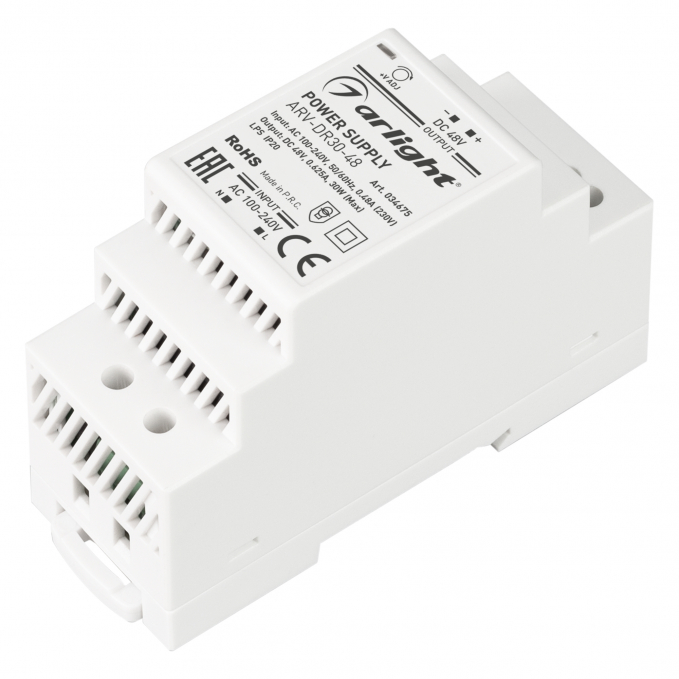 Блок питания ARV-DR30-48 (48V, 0.6A, 30W), Arlight, 034675, изображение 1