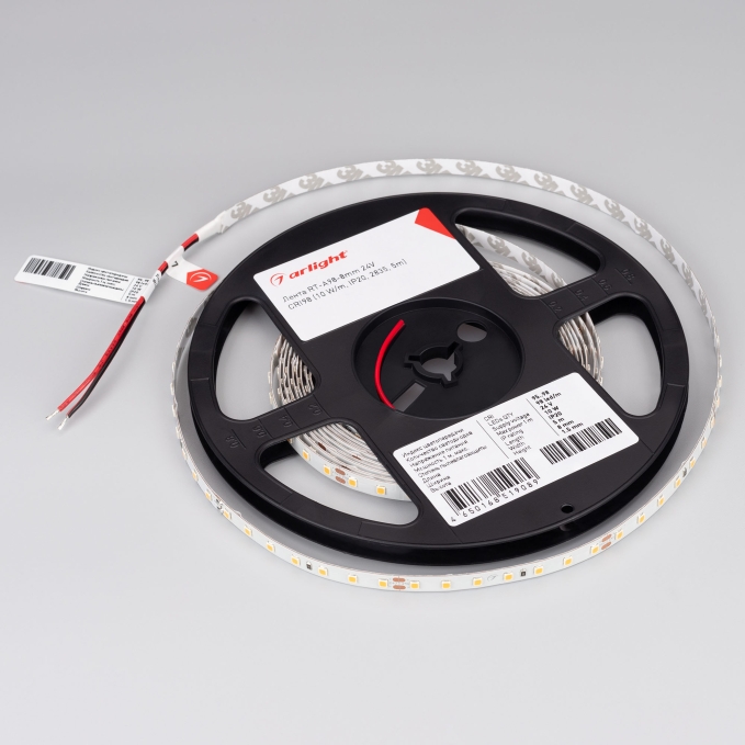 Светодиодная лента RT-A98-8mm 24V Day5000 CRI98 (10 W/m, IP20, 2835, 5m), Arlight, 021451(2), изображение 3 Светодиодная лента RT-A98-8mm 24V Day5000 CRI98 (10 W/m, IP20, 2835, 5m), Arlight, 021451(2), изображение 3