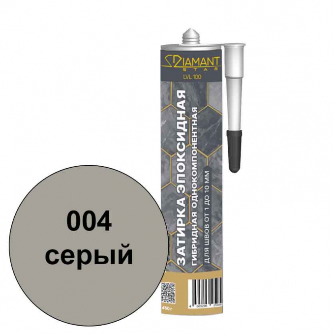 Однокомпонентная гибридная эпоксидная затирка Diamant Star LVL.100 004 Серый, 0.45 кг Однокомпонентная гибридная эпоксидная затирка Diamant Star LVL.100 004 Серый, 0.45 кг