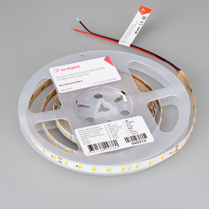 Светодиодная лента ULTRA-C72-10mm 24V Day4000 (7.2 W/m, IP20, 5630, 5m), Arlight, 040210, изображение 5 Светодиодная лента ULTRA-C72-10mm 24V Day4000 (7.2 W/m, IP20, 5630, 5m), Arlight, 040210, изображение 5