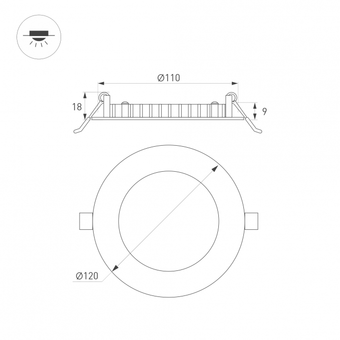 Светильник MS-EDGE-R120-6W Day4000 (WH, 115 deg, 230V), Arlight, 041903, изображение 6 Светильник MS-EDGE-R120-6W Day4000 (WH, 115 deg, 230V), Arlight, 041903, изображение 6