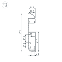 Профиль PLINTUS-H80-2000 WHITE, Arlight, 045452