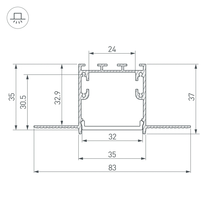 Профиль SL-LINIA32-FANTOM-3000 ANOD, Arlight, 036225, изображение 3 Профиль SL-LINIA32-FANTOM-3000 ANOD, Arlight, 036225, изображение 3