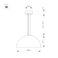 Светильник SP-RESTO-HANG-R500-30W Warm3000 (BK, 100 deg, 230V), Arlight, 039699