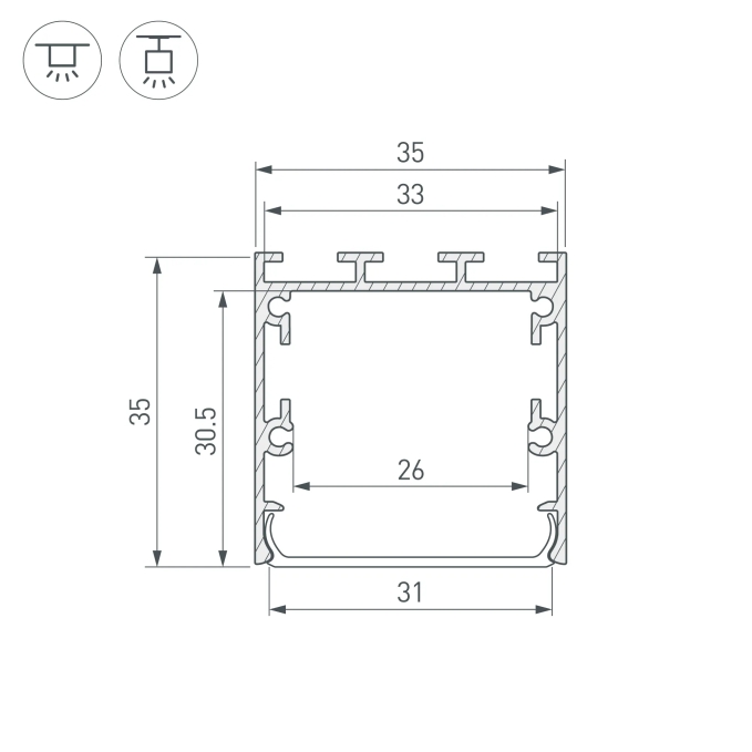 Профиль LINE-S-3535-2500 BLACK, Arlight, 041827, изображение 3