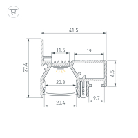 Профиль STRETCH-20-WALL-D-SIDE-2000 WHITE, Arlight, 042945