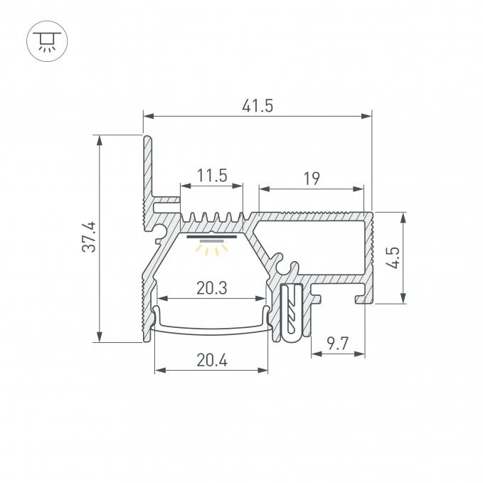 Профиль STRETCH-20-WALL-D-SIDE-2000 WHITE, Arlight, 042945, изображение 4 Профиль STRETCH-20-WALL-D-SIDE-2000 WHITE, Arlight, 042945, изображение 4