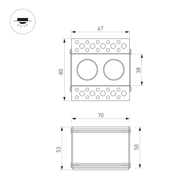 Светильник MS-ORIENT-BUILT-TRIMLESS-TC-S38x67-5W Day4000 (WH-BK, 30 deg, 230V), Arlight, 032228, изображение 6 Светильник MS-ORIENT-BUILT-TRIMLESS-TC-S38x67-5W Day4000 (WH-BK, 30 deg, 230V), Arlight, 032228, изображение 6