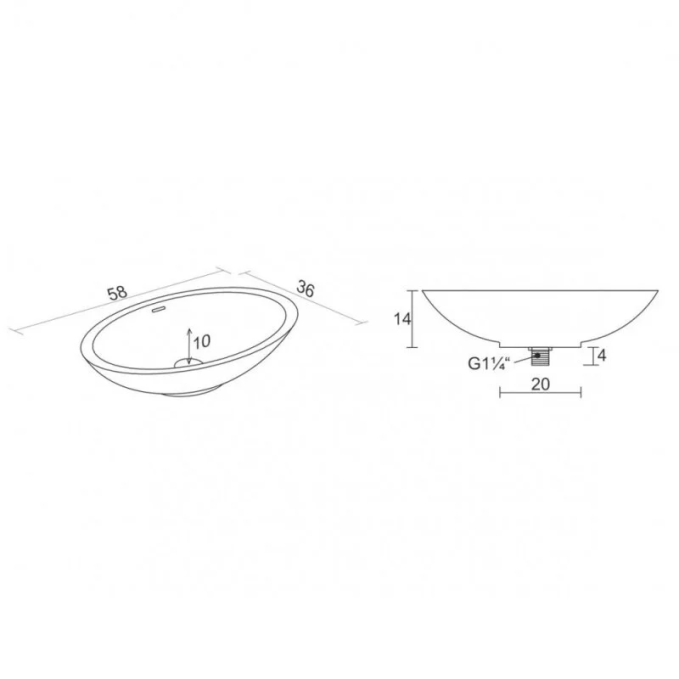Накладная раковина Riho Avela Oval W 60 см W016003105 белая Накладная раковина Riho Avela Oval W 60 см W016003105 белая
