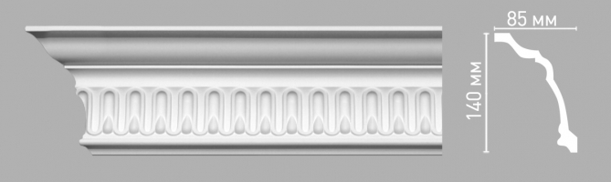Карниз, плинтус потолочный с рисунком Decomaster 95093, 140х85х2400 мм