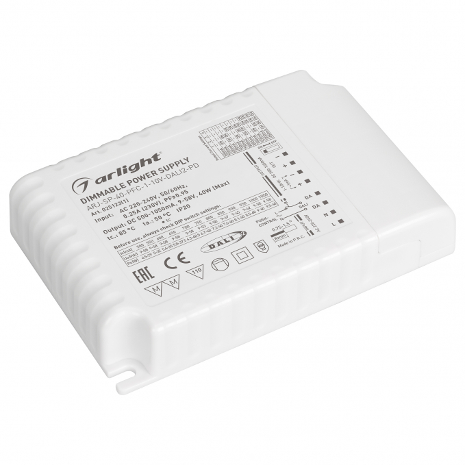 Блок питания ARJ-SP-40-PFC-1-10V-DALI2-PD (40W, 500-1050mA), Arlight, 025123(1), изображение 1