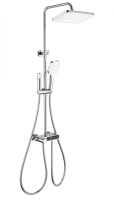 Душевая стойка со смесителем Wonzon & Woghand Muse Corno WW-B3112-CR хром глянцевая с термостатом и гигиеническим душем Душевая стойка со смесителем Wonzon & Woghand Muse Corno WW-B3112-CR хром глянцевая с термостатом и гигиеническим душем