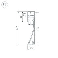 Профиль PLINTUS-H54-2000 BLACK, Arlight, 045433
