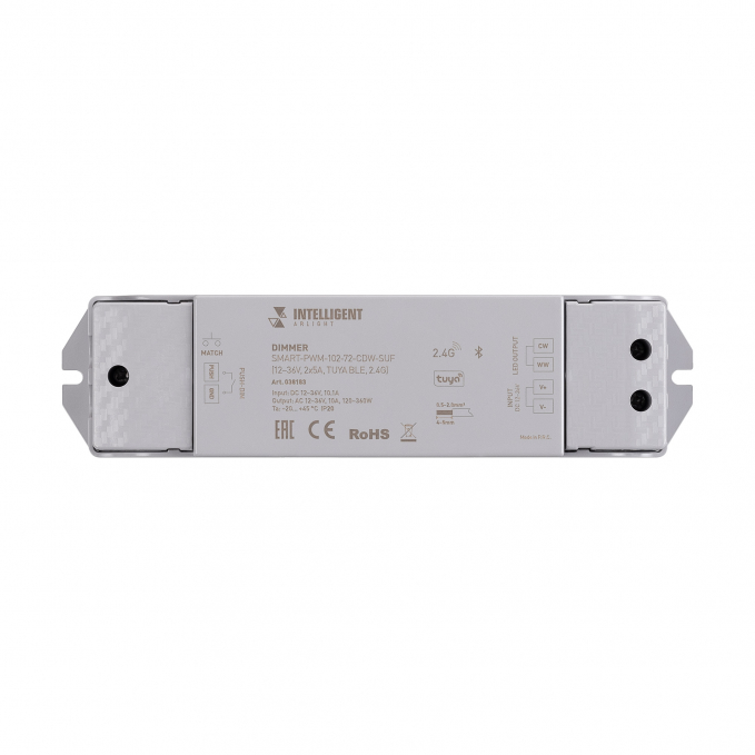 INTELLIGENT ARLIGHT Диммер SMART-PWM-102-72-CDW-SUF (12-36V, 2x5A, TUYA BLE, 2.4G), Arlight, 038183, изображение 2 INTELLIGENT ARLIGHT Диммер SMART-PWM-102-72-CDW-SUF (12-36V, 2x5A, TUYA BLE, 2.4G), Arlight, 038183, изображение 2