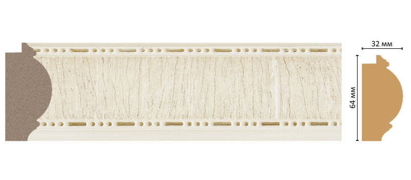 Багет Decomaster 176-6, 64x32x2900 мм Багет Decomaster 176-6, 64x32x2900 мм