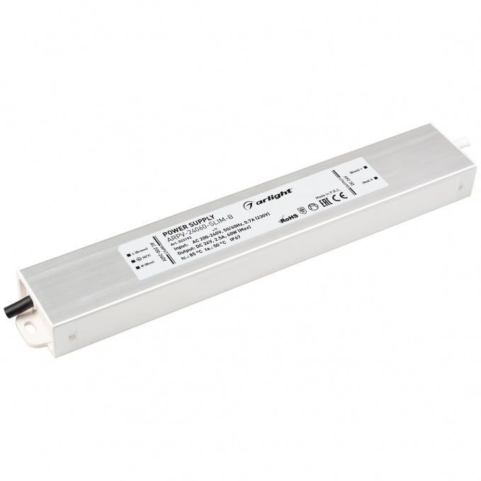 Блок питания ARPV-24060-SLIM-B (24V, 2.5A, 60W), Arlight, 022193, изображение 1 Блок питания ARPV-24060-SLIM-B (24V, 2.5A, 60W), Arlight, 022193, изображение 1