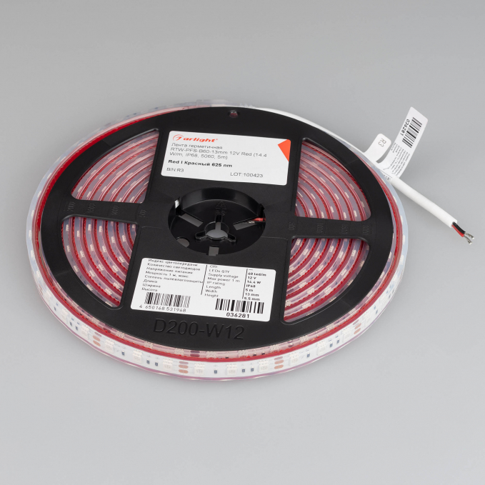 Светодиодная лента герметичная RTW-PFS-B60-13mm 12V Red (14.4 W/m, IP68, 5060, 5m), Arlight, 036281, изображение 2 Светодиодная лента герметичная RTW-PFS-B60-13mm 12V Red (14.4 W/m, IP68, 5060, 5m), Arlight, 036281, изображение 2
