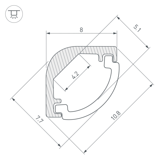 Профиль ARH-KANT-H8-2000 ANOD, Arlight, 036323, изображение 5 Профиль ARH-KANT-H8-2000 ANOD, Arlight, 036323, изображение 5