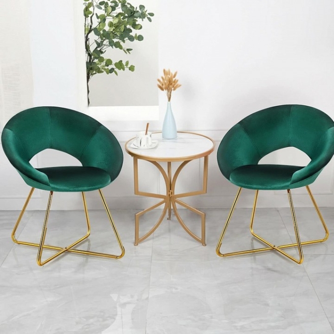 Стул Refuge зеленый, золотой, Hesby Import, HSBI_DC2124_green Стул Refuge зеленый, золотой, Hesby Import, HSBI_DC2124_green