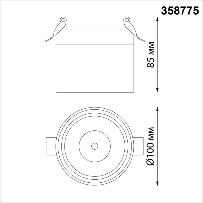 Светильник встраиваемый светодиодный IP20 LED 15W 4000K 1300Лм 100-265V GRODA SPOT NT21 526 NOVOTECH 358775, схема товара