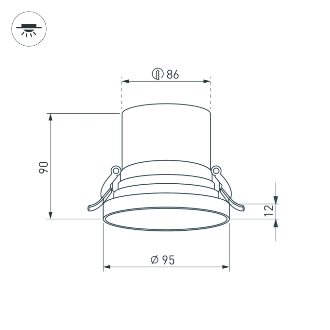 Светильник MS-VOLCANO-BUILT-R95-15W Day4000 (WH, 38 deg, 230V), Arlight, 033665, изображение 2 Светильник MS-VOLCANO-BUILT-R95-15W Day4000 (WH, 38 deg, 230V), Arlight, 033665, изображение 2