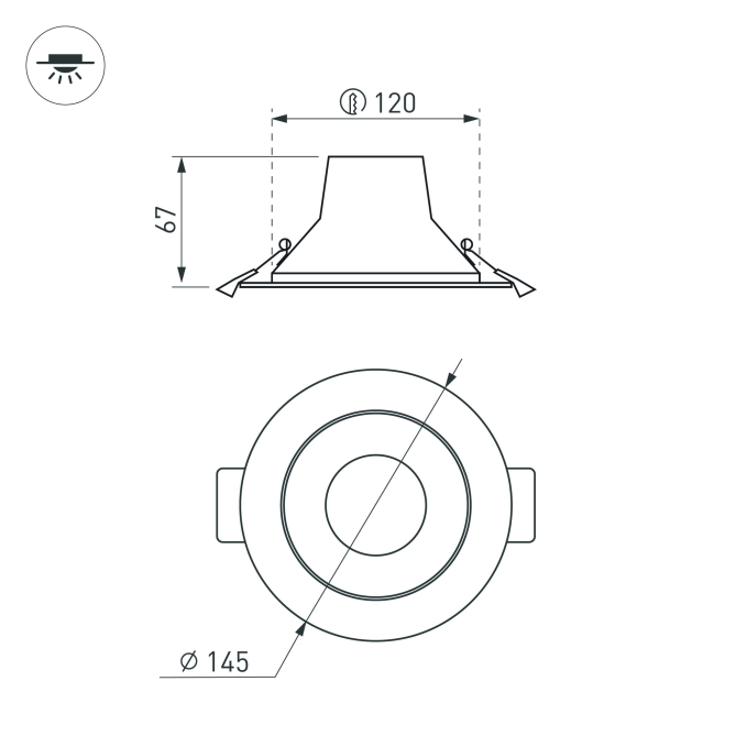 Светильник IM-STORM-R145-15W Day4000-MIX (WH, 80 deg, 230V), Arlight, 032432 Светильник IM-STORM-R145-15W Day4000-MIX (WH, 80 deg, 230V), Arlight, 032432