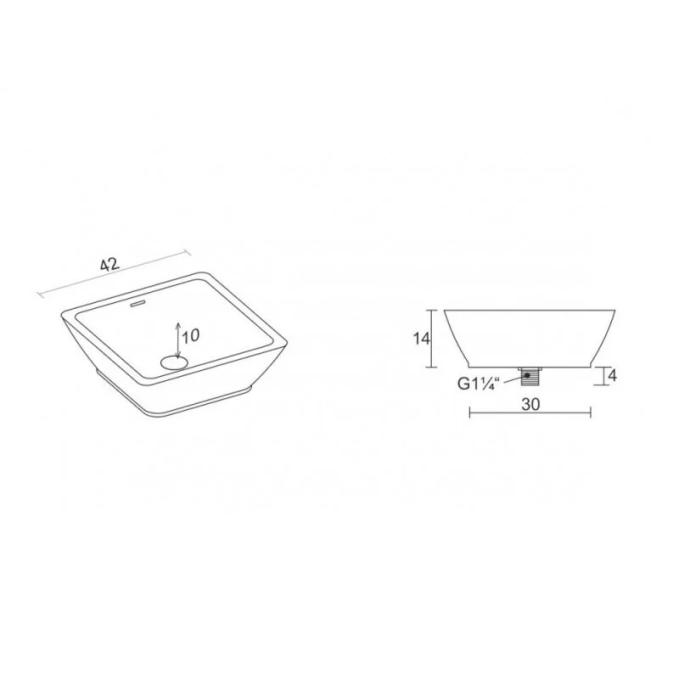Накладная раковина Riho Avela Square W 40 см W016001105 белая