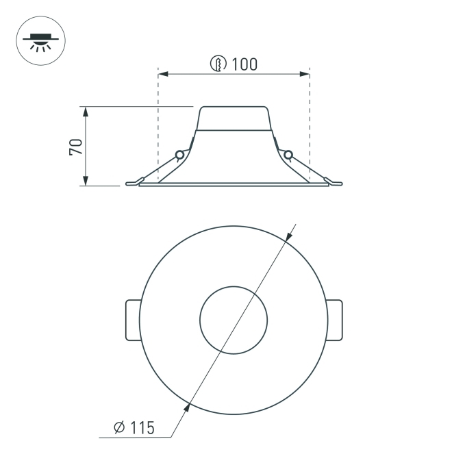Светильник MS-BLIZZARD-BUILT-R115-10W Warm3000 (WH, 100 deg, 230V), Arlight, 036577 Светильник MS-BLIZZARD-BUILT-R115-10W Warm3000 (WH, 100 deg, 230V), Arlight, 036577