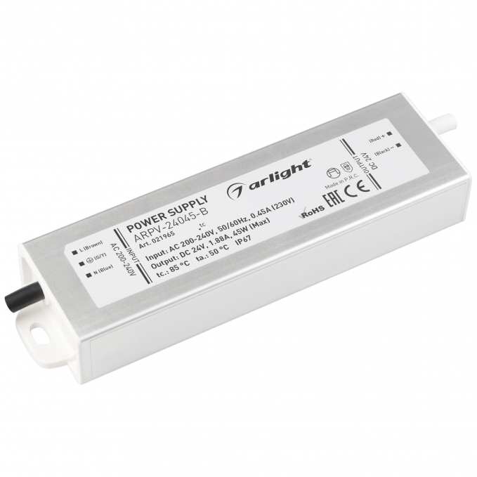Блок питания ARPV-24045-B (24V, 1.9A, 45W), Arlight, 021965, изображение 1 Блок питания ARPV-24045-B (24V, 1.9A, 45W), Arlight, 021965, изображение 1