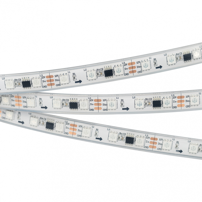 Светодиодная лента герметичная SPI-PFS-B60-12mm 12V RGB-PX3 (14.4W/m, IP68, 5060, 5m), Arlight, 026155(3), изображение 4 Светодиодная лента герметичная SPI-PFS-B60-12mm 12V RGB-PX3 (14.4W/m, IP68, 5060, 5m), Arlight, 026155(3), изображение 4