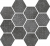 Керамогранит Equipe Coralstone Hexagon Melange Black Antislip 29.2x25.4, 23582