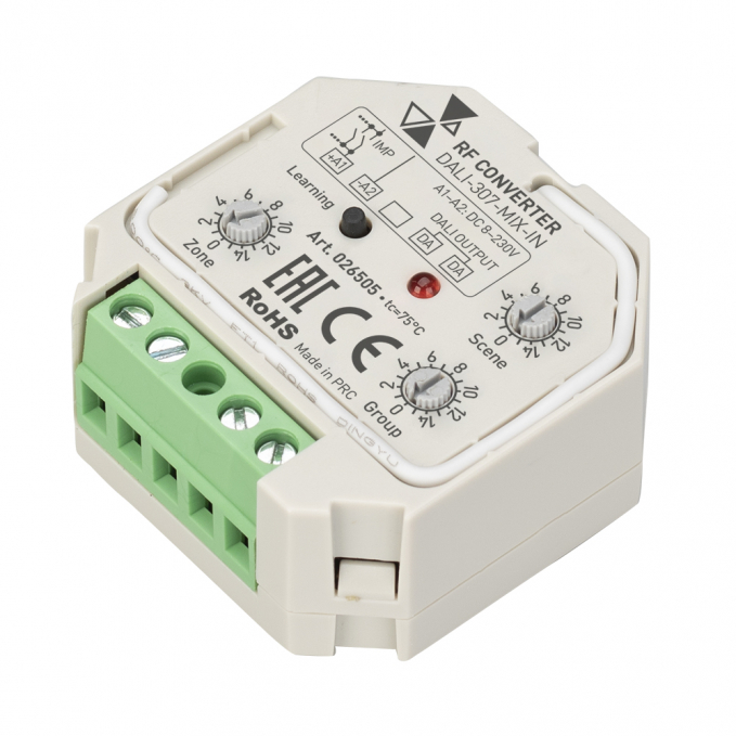 INTELLIGENT ARLIGHT Конвертер RF-сигнала DALI-307-MIX-IN (DALI-BUS, RF, PUSH), Arlight, 026505, изображение 1 INTELLIGENT ARLIGHT Конвертер RF-сигнала DALI-307-MIX-IN (DALI-BUS, RF, PUSH), Arlight, 026505, изображение 1