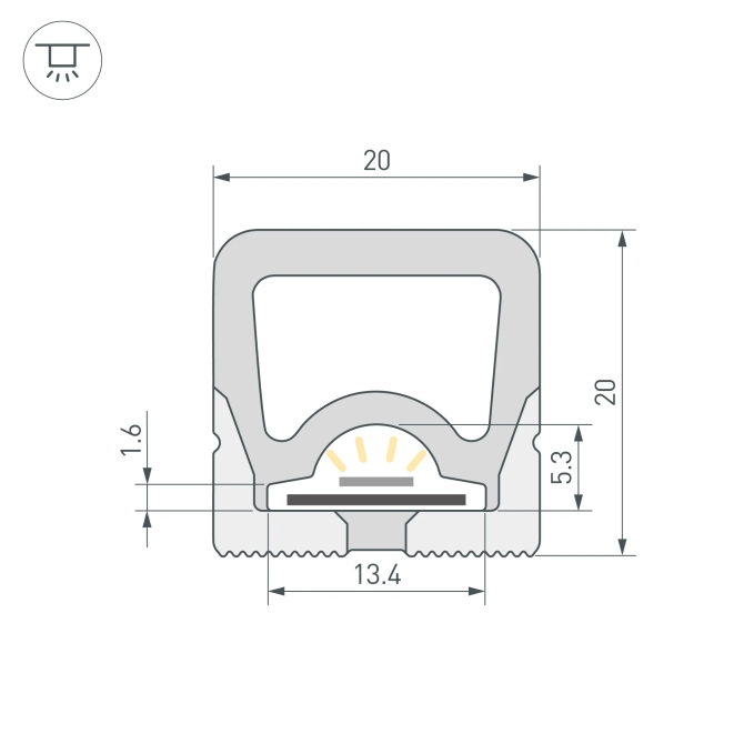 Силиконовый профиль WPH-FLEX-2020-TOP-S13-10m WHITE, Arlight, 062835, изображение 2 Силиконовый профиль WPH-FLEX-2020-TOP-S13-10m WHITE, Arlight, 062835, изображение 2