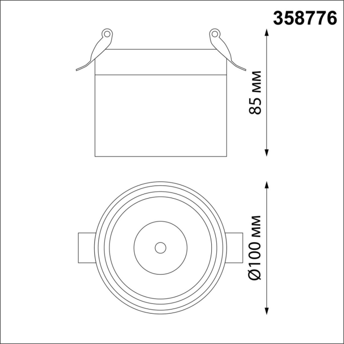 Светильник встраиваемый светодиодный IP20 LED 15W 4000K 1300Лм 100-265V GRODA SPOT NT21 526 NOVOTECH 358776, схема товара