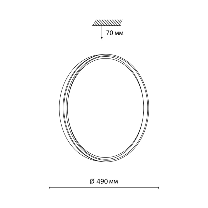 Светильник LED 76Вт 3000/4000/6000K D490 IP43 CCT SAVI PALE SN 160 СОНЕКС 7619/ELN, схема товара