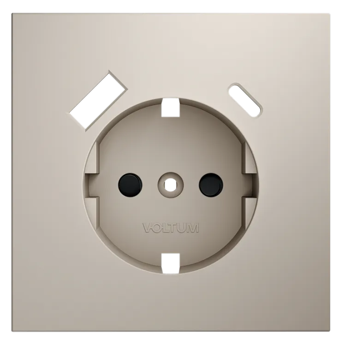 Накладка для розетки с заземлением и защитными шторками, с USB A+C, S70 (кашемир), Voltum, VLS001003 Накладка для розетки с заземлением и защитными шторками, с USB A+C, S70 (кашемир), Voltum, VLS001003