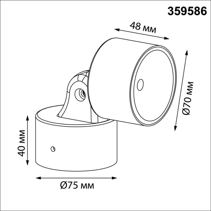 Светильник ландшафтный светодиодный IP65 LED 9W 3000К 100-240V FOCUS STREET NT25 694 NOVOTECH 359586, схема товара Светильник ландшафтный светодиодный IP65 LED 9W 3000К 100-240V FOCUS STREET NT25 694 NOVOTECH 359586, схема товара