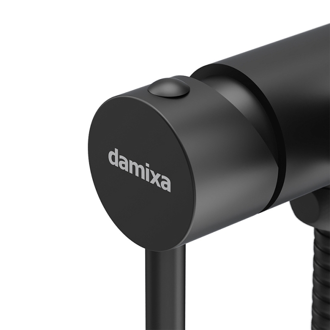 Гигиенический душ со смесителем Damixa Option 217000000 черный встраиваемый, шланг 1500, держатель