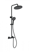 Душевая стойка со смесителем Wonzon & Woghand Muse Corno WW-B2091-A-MB черная матовая с термостатом