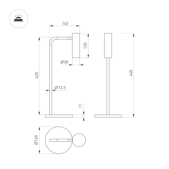 Светильник SP-VERDI-TAB-3W Warm3000 (BK, 20 deg, 230V), Arlight, 051670, изображение 4 Светильник SP-VERDI-TAB-3W Warm3000 (BK, 20 deg, 230V), Arlight, 051670, изображение 4