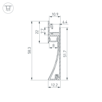 Профиль PLINTUS-H58-F-2000 WHITE, Arlight, 045297