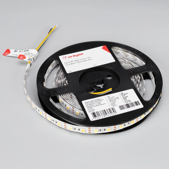 Светодиодная лента RT-B60-12mm 12V White-MIX (14.4 W/m, IP20, 5060, 5m), Arlight, 011093(2), изображение 2 Светодиодная лента RT-B60-12mm 12V White-MIX (14.4 W/m, IP20, 5060, 5m), Arlight, 011093(2), изображение 2