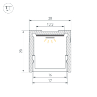 Профиль SL-SLIM20-H20-2000 ANOD (BY), Arlight, 059789